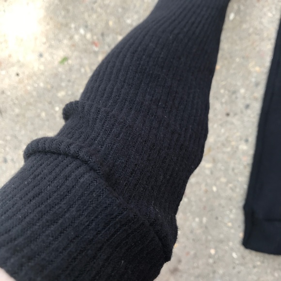 Long Black Sweater Knit Arm Warmers Soft Gloves Armwarmers Sleeves Compression - Picture 4 of 7